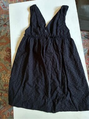 Sunday Best Black Eyelet V-Neck Dress